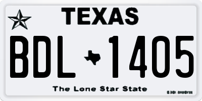 TX license plate BDL1405
