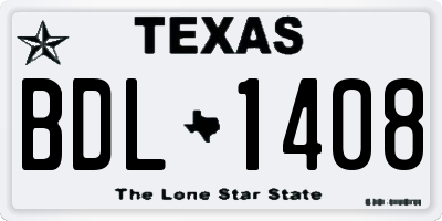 TX license plate BDL1408