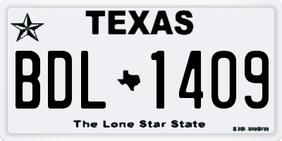 TX license plate BDL1409
