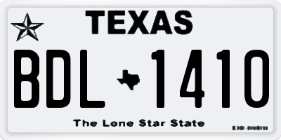 TX license plate BDL1410