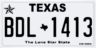 TX license plate BDL1413