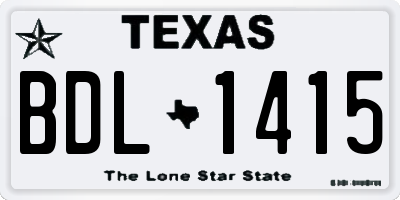 TX license plate BDL1415