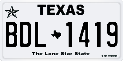 TX license plate BDL1419