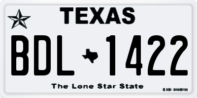 TX license plate BDL1422