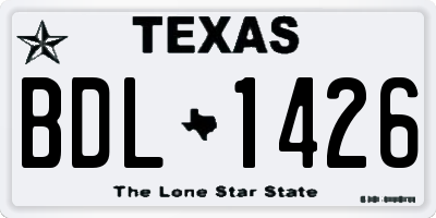 TX license plate BDL1426