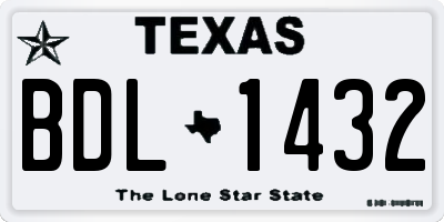 TX license plate BDL1432
