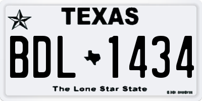 TX license plate BDL1434