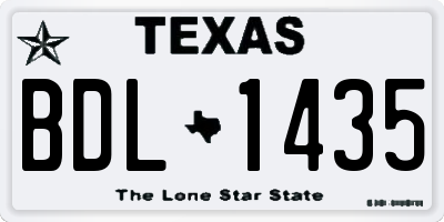 TX license plate BDL1435