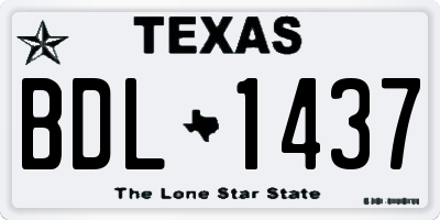 TX license plate BDL1437