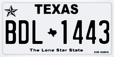 TX license plate BDL1443