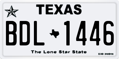 TX license plate BDL1446