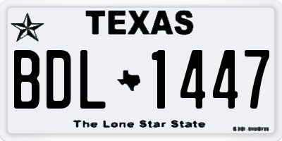 TX license plate BDL1447