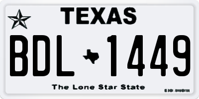 TX license plate BDL1449