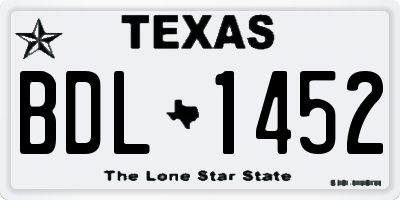 TX license plate BDL1452