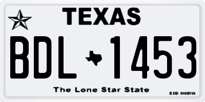 TX license plate BDL1453