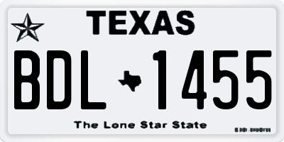 TX license plate BDL1455