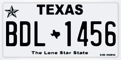 TX license plate BDL1456