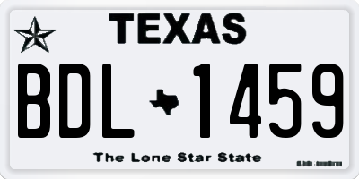 TX license plate BDL1459