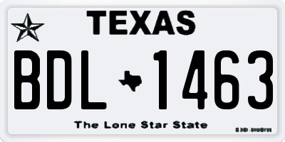 TX license plate BDL1463