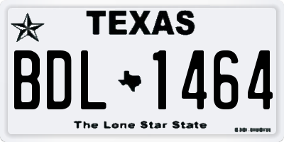 TX license plate BDL1464