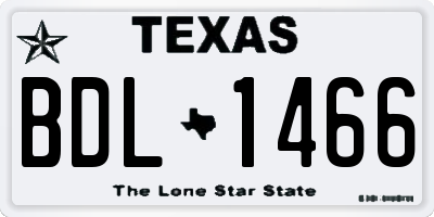 TX license plate BDL1466