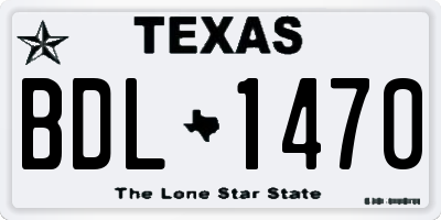 TX license plate BDL1470