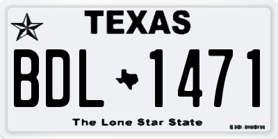 TX license plate BDL1471