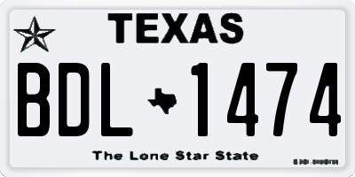 TX license plate BDL1474