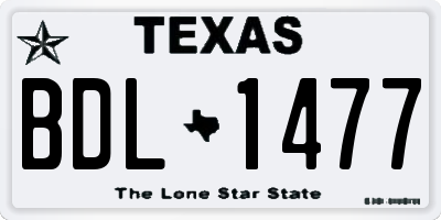 TX license plate BDL1477
