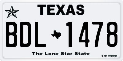 TX license plate BDL1478