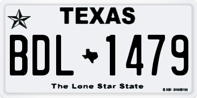 TX license plate BDL1479