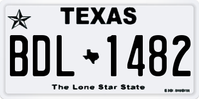 TX license plate BDL1482