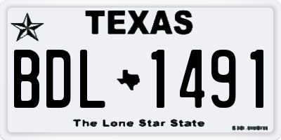 TX license plate BDL1491