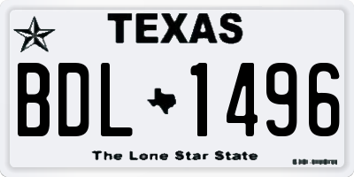 TX license plate BDL1496