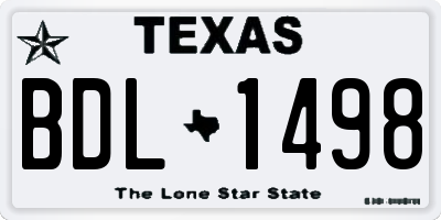 TX license plate BDL1498