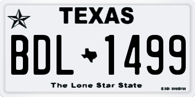 TX license plate BDL1499