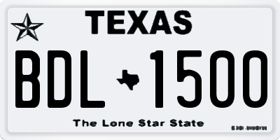 TX license plate BDL1500
