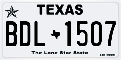 TX license plate BDL1507