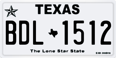 TX license plate BDL1512