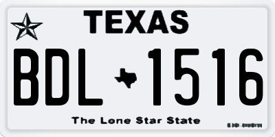 TX license plate BDL1516