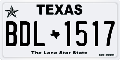 TX license plate BDL1517