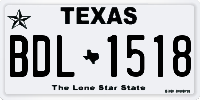 TX license plate BDL1518