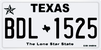 TX license plate BDL1525