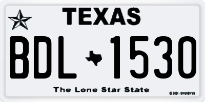 TX license plate BDL1530