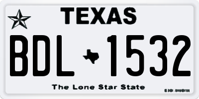TX license plate BDL1532