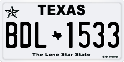 TX license plate BDL1533
