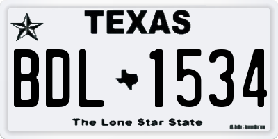 TX license plate BDL1534