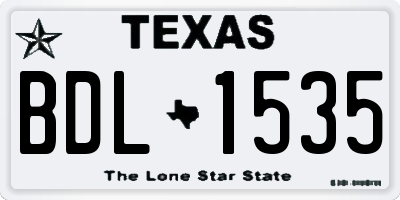 TX license plate BDL1535