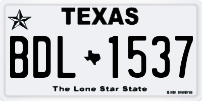 TX license plate BDL1537