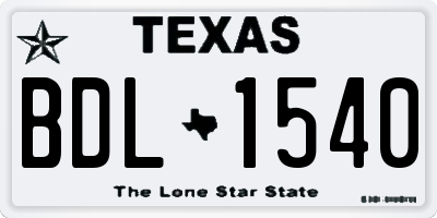 TX license plate BDL1540